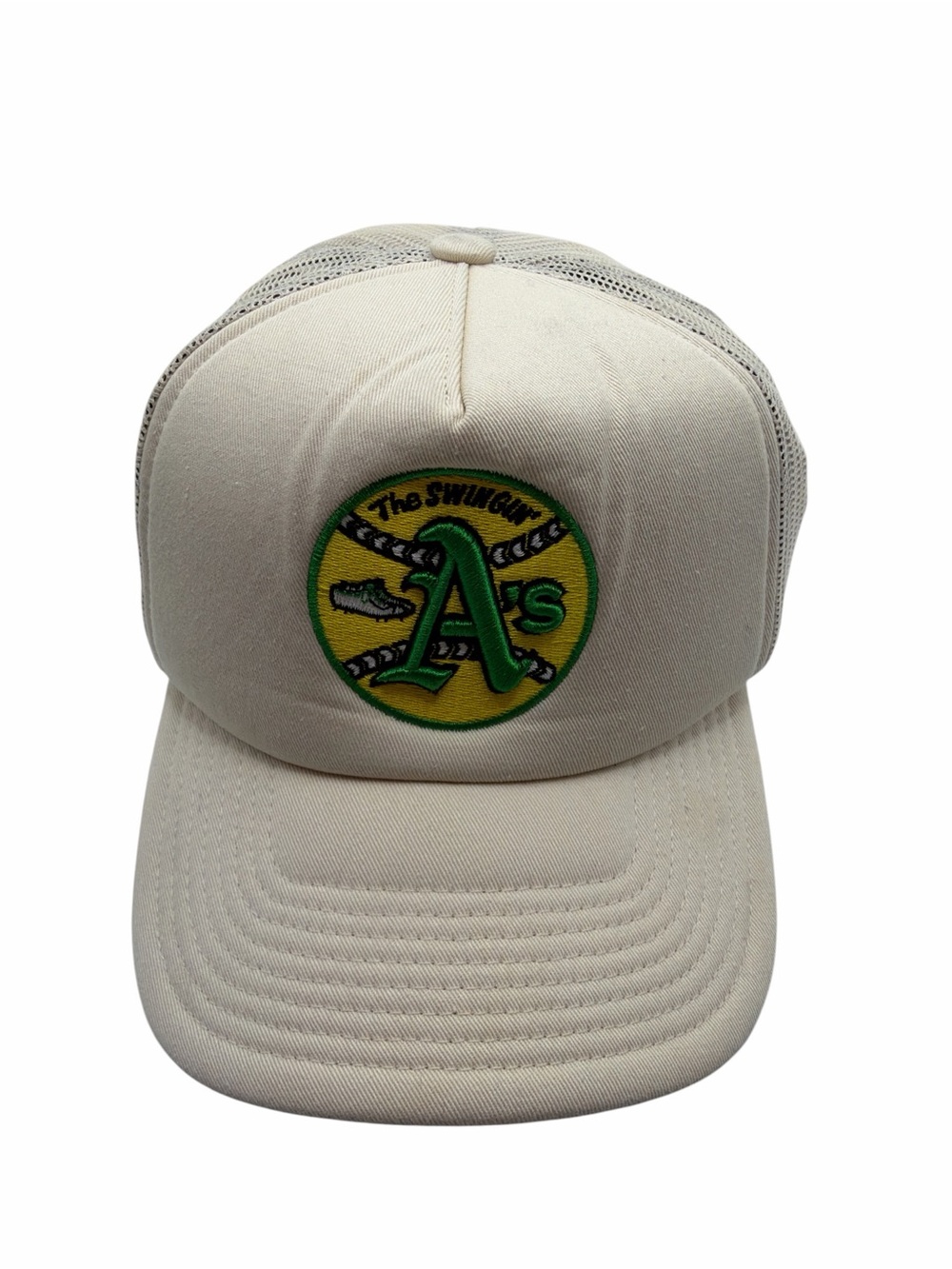Mitchell & Ness A's Athletics Baseball Cream Coopertown Collection Trucker Hat